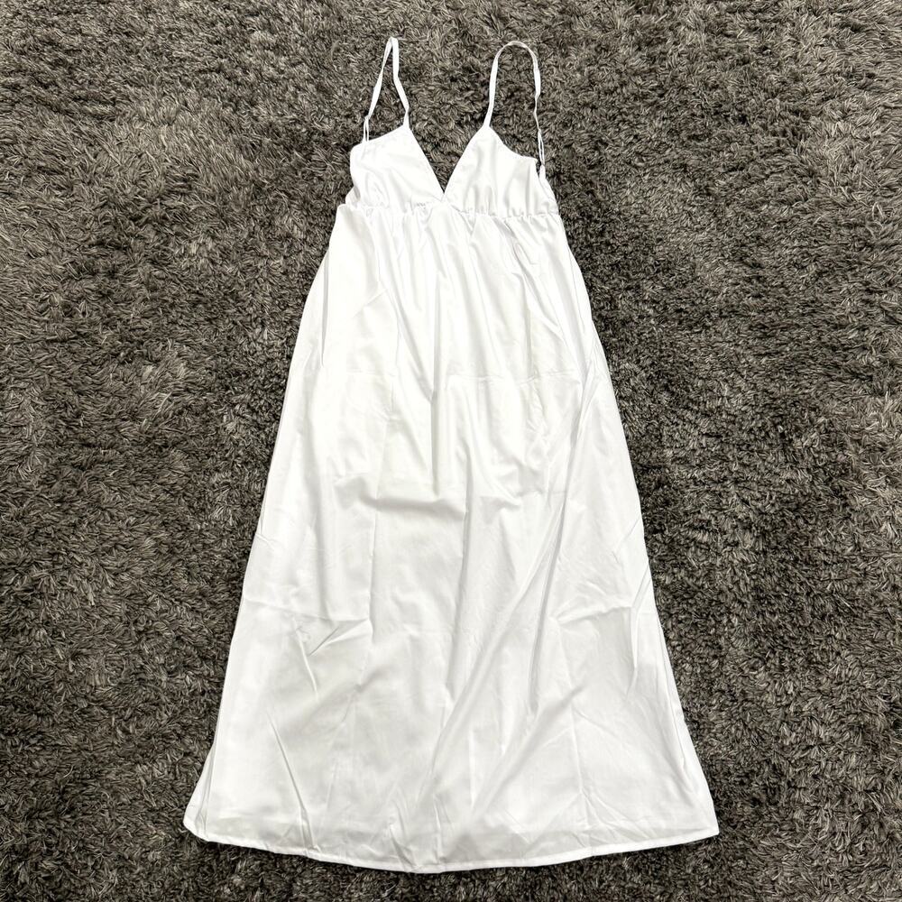 Woman's Triangle Top Summer Maxi Dress in White, Size M​​